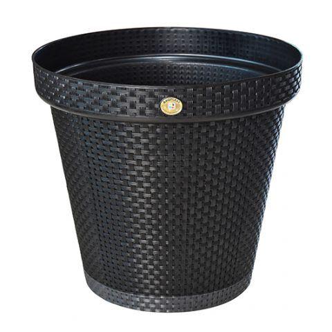 Imagem de Vaso Redondo Rattan Preto 36 Litros 25824 Arqplast