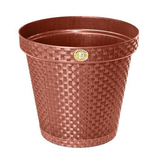 Imagem de Vaso Redondo Rattan Terracota 27,5 Cm 10 Litros Marrom