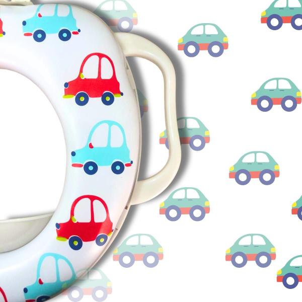 Imagem de Vaso Redutor Sanitário Acolchoado Infantil Desfralde Carros