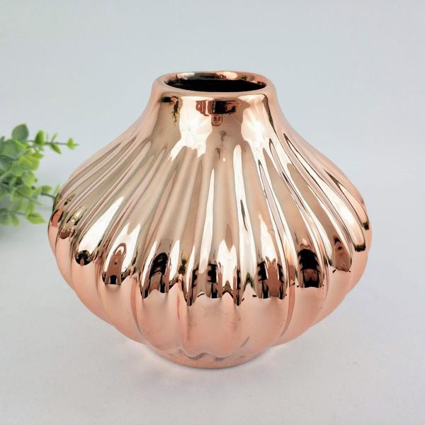 Imagem de Vaso Rose Gold Decorativo 12X14Cm Cachepot Risque