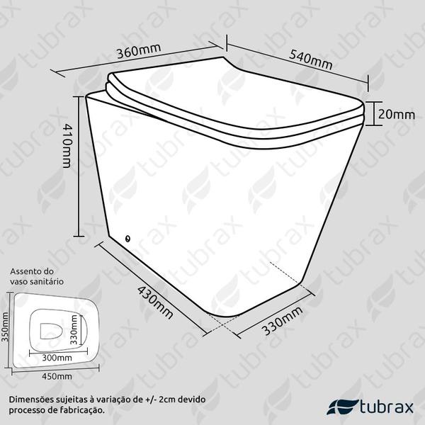 Imagem de Vaso Sanitário Bacia Privada Convencional Quadrado Tubrax