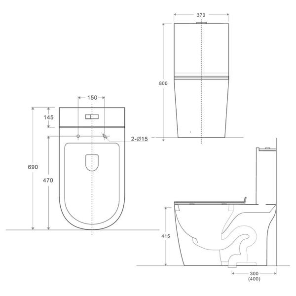 Imagem de Vaso Sanitário Caixa Acoplada Redondo