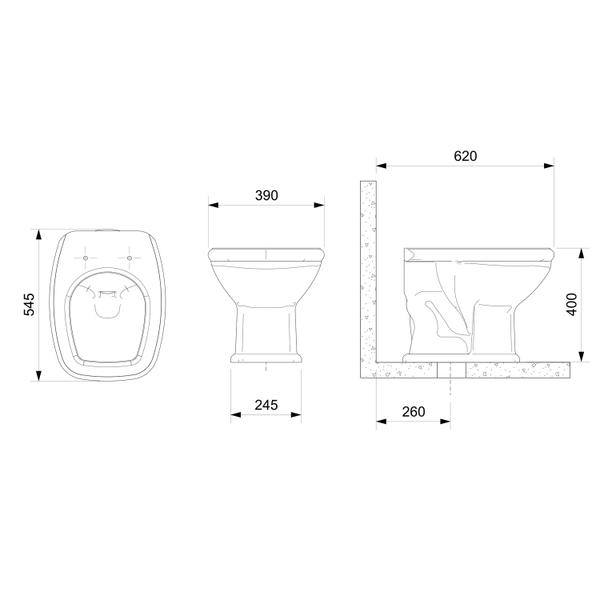 Imagem de Vaso Sanitário Convencional com Assento Queda Amortecida Fit Plus Celite