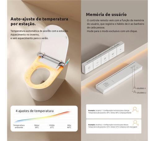 Imagem de Vaso Sanitário Inteligente Luxo Smart Toilet - Design Moderno, Tampa Automática e Funções Avançadas