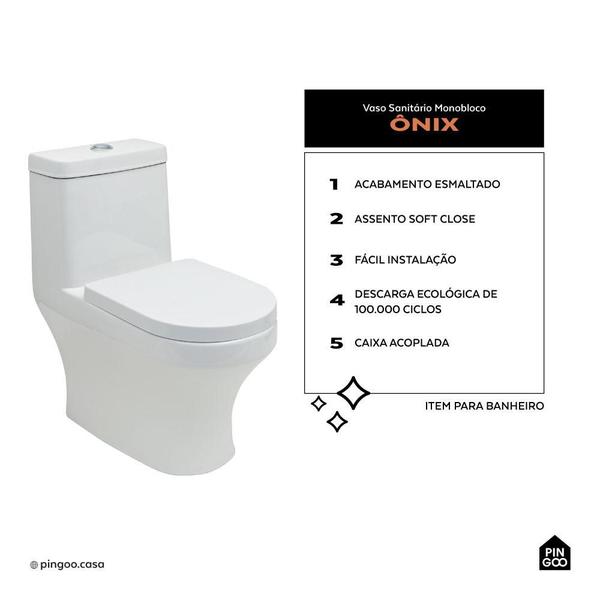 Imagem de Vaso sanitário Monobloco Ônix Pingoo.casa - Branco