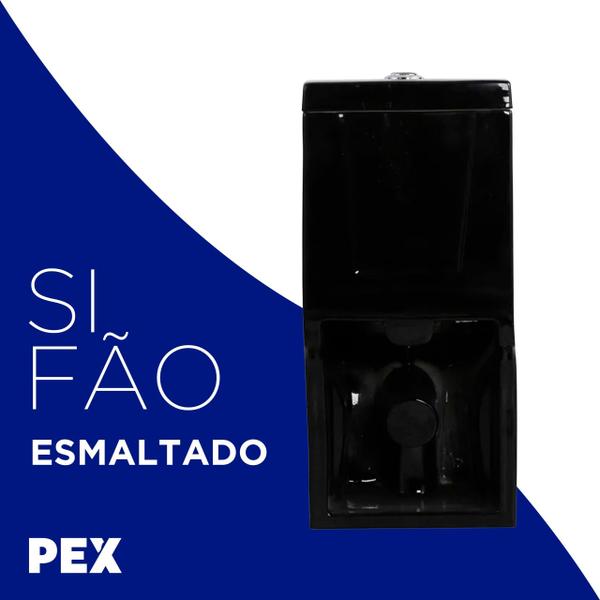 Imagem de Vaso Sanitário Monobloco Preto PEX  Ícaro produzido em Cerâmica