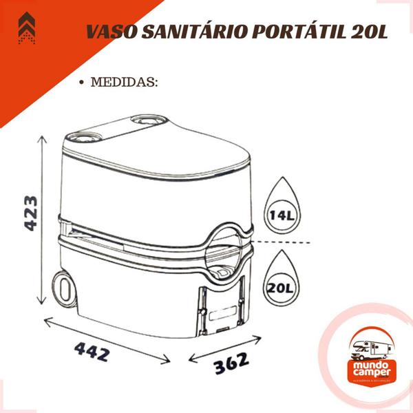 Imagem de Vaso Sanitário Portátil Banheiro Químico Porta Pote 20 L