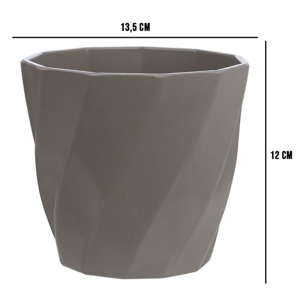 Imagem de Vaso Torcido Decorativo Cinza 12x13,5 cm - D'Rossi