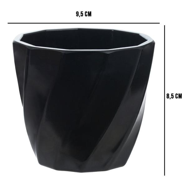 Imagem de Vaso Torcido Decorativo Preto 8,5x9,5 cm - D'Rossi