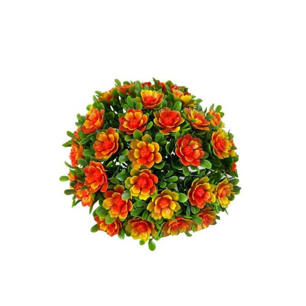 Imagem de Vaso Trançado com Arranjo de Flores Artificiais - Decoração