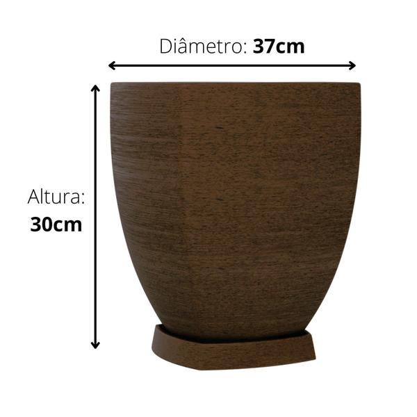 Imagem de Vaso Trapezoidal 30x37cm Polietileno sem Prato Fibrarte