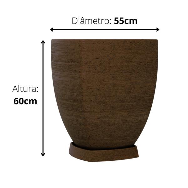 Imagem de Vaso Trapezoidal 60x55cm Polietileno sem Prato Fibrarte