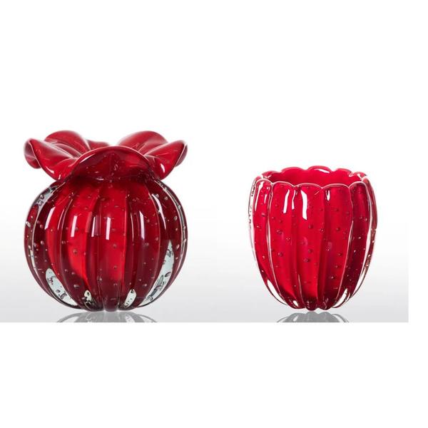 Imagem de Vaso Trouxinha Cristal Murano Vermelho Intenso Love P