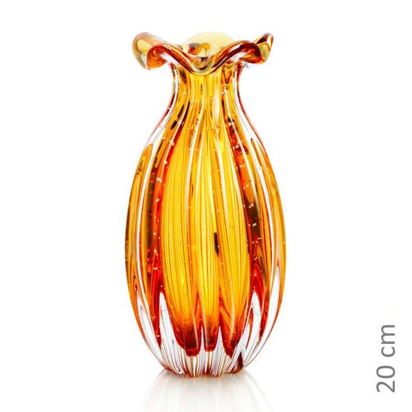 Imagem de Vaso Trouxinha Em Cristal Murano Âmbar - São Marcos 20cm