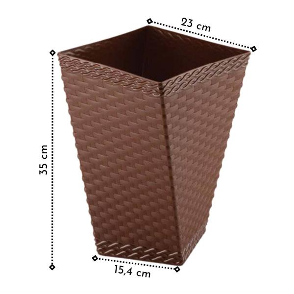 Imagem de Vaso Twister Rattan Pequeno (12L) Coffee INJEPLASTEC