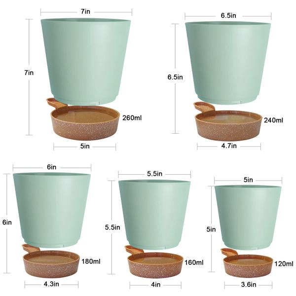 Imagem de Vasos de plantas Idealife com rega automática de 5,5/6/6,5/7