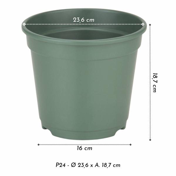 Imagem de Vasos Plantio P24 (5,5 Litros) Verde Musgo INJEPLASTEC