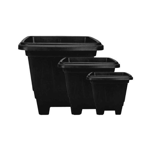 Imagem de Vasos Plastico Quadrado 1,7L 16x15 3,5L 20x19 6,4L 23x15cm