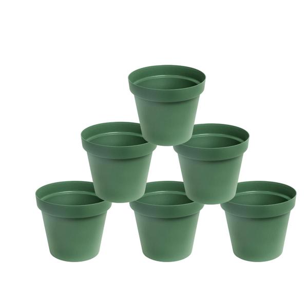 Imagem de VASOS PLASTICO REDONDO PLANTA FLORES JARDIM HORTAS 6 UNIDADES Nº 33 - 16,5 L