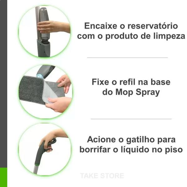 Imagem de Vassoura Magica Esfregao Mop Spray Com Reservatorio Limpeza porcelanato top