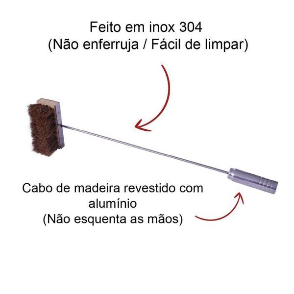 Imagem de Vassoura Para Limpeza Inox Da Churrasqueira E Forno À Lenha