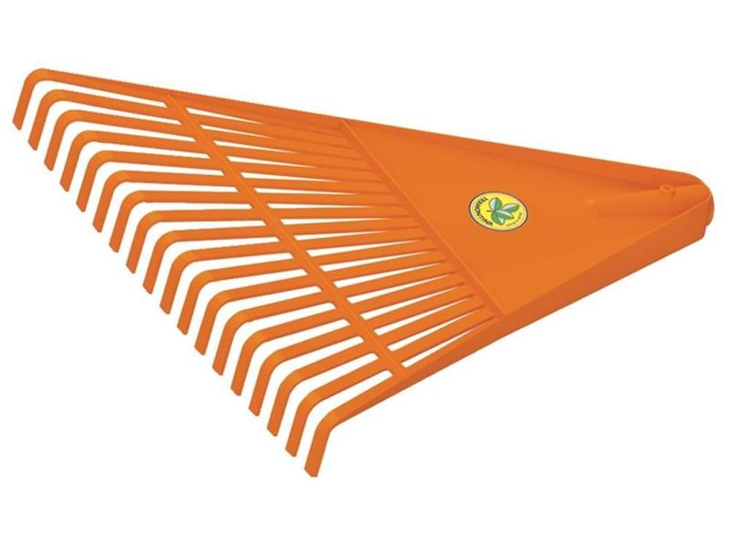 Vassoura plastica laranja 18 dentes sem cabo para jardim tramontina Imagem de Vassoura plastica laranja 18 dentes sem cabo para jardim tramontina