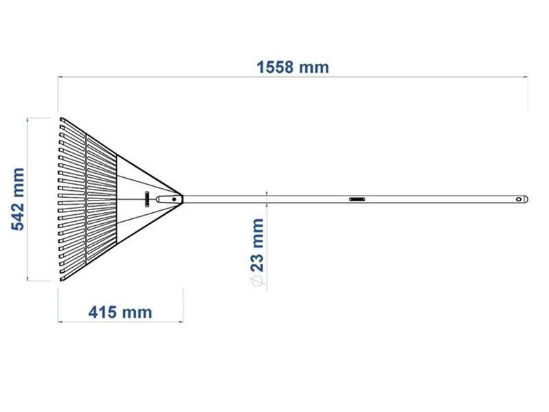 Imagem de Vassoura plastica preta 22 dentes com cabo de madeira de 120 cm desmontado para jardim tramontina