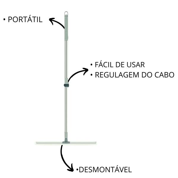 Imagem de Vassoura Rodo Mágico Silicone Inox Flexível 180 Limpeza