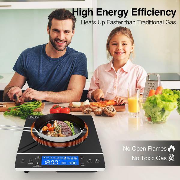 Imagem de VBGK Cooktop de Indução 1800W Portátil com Tela Touch e 9 Níveis (Preto)