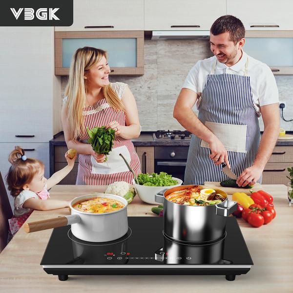 Imagem de VBGK Cooktop de Indução 24" 4000W com 2 Queimadores e Controle Touch (Preto)