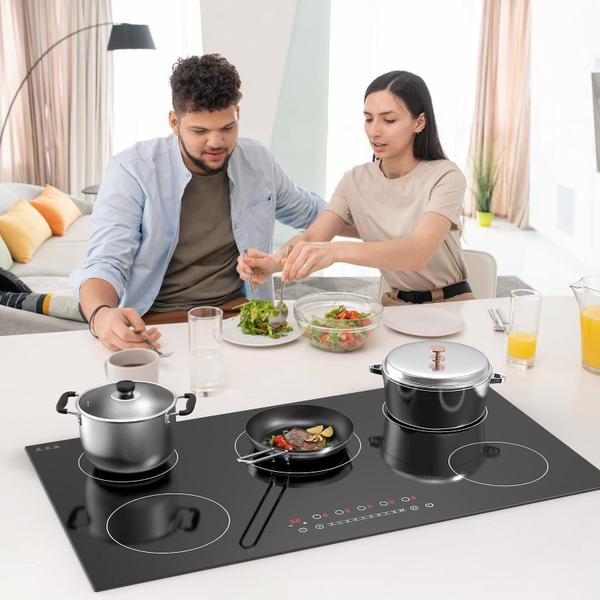 Imagem de VBGK Cooktop de Indução 36" 7400W com 5 Queimadores e Controle Touch (Preto)