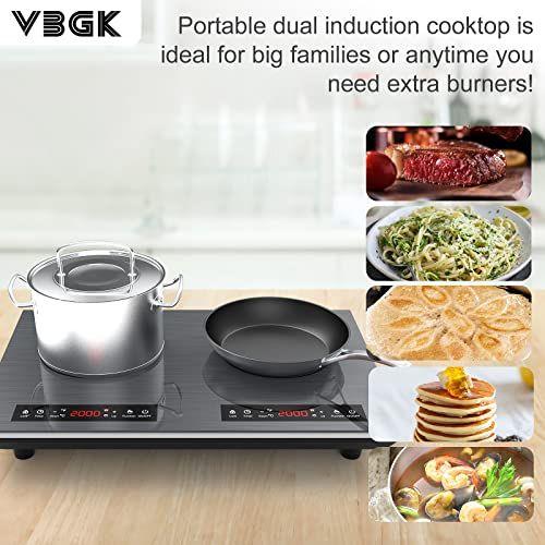 Imagem de VBGK Cooktop de Indução Duplo 24" 4000W com Timer e Bloqueio Infantil