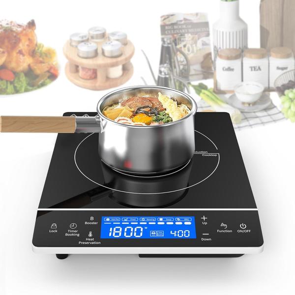 Imagem de VBGK Induction Cooktop 1800W, Portátil, 9 Níveis, Controle Touch, 110V