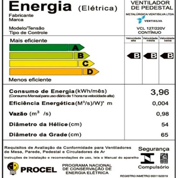 Imagem de Vcl6Pás - Ventilador Coluna 65 Cm Preto Pintura Epóxi Preto