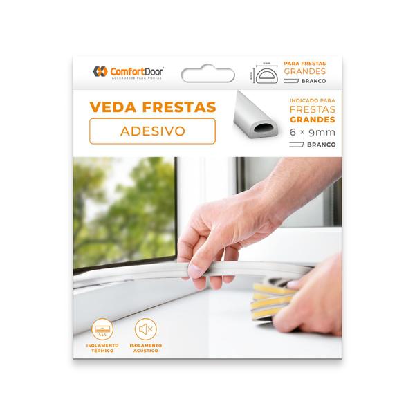 Imagem de Veda fresta adesivo 6mm porta portal e janela branco - 6mts