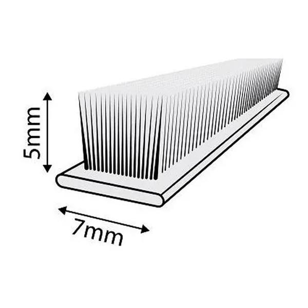 Imagem de Veda Fresta Escova Protetor De Porta Janela Adesivo 5mm Branco Stamaco Home Fita Vedação 6 Metros
