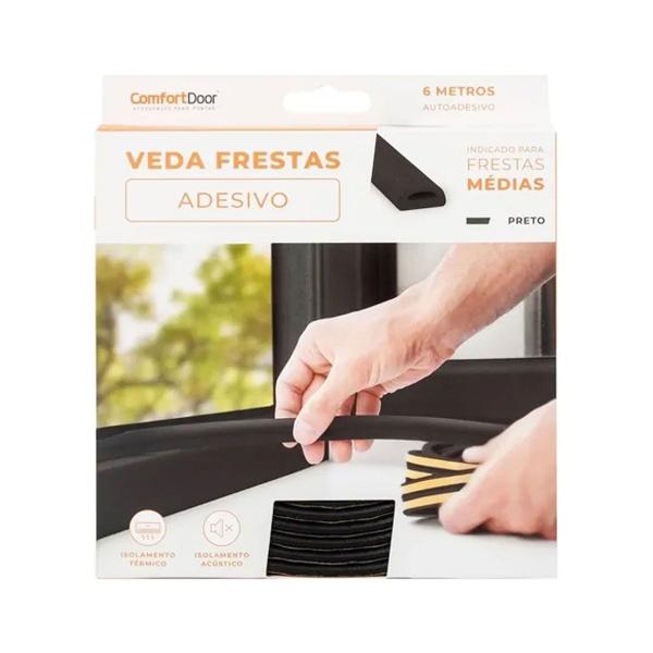 Imagem de Veda Frestas 2mm Vãos Portas E Janelas 6 Metros Preto