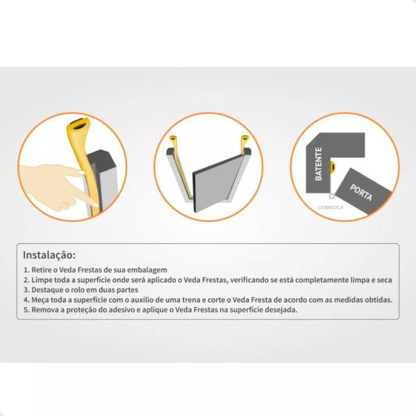 Imagem de Veda Frestas ComfortDoor 6 metros 4X8mm Porta Janela Marrom Escuro