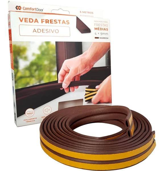 Imagem de Veda Frestas Vedantes Porta Janela 4mm Marrom Frestas Médias