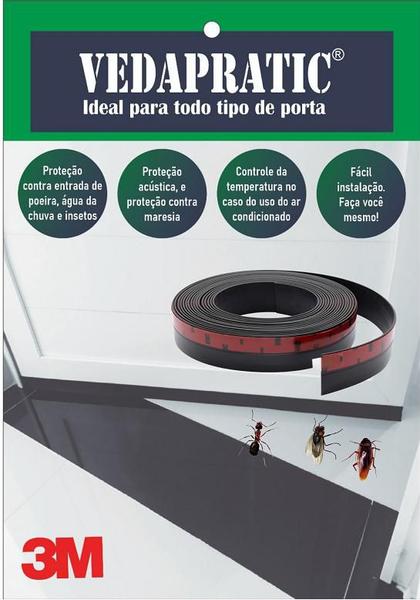 Imagem de Veda Porta 2,5 Cm Altura, Preto, Vedapratic