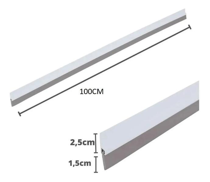 Imagem de Veda Porta Com Adesivo 3m 100cm Rodo Silicone Branco Stamaco