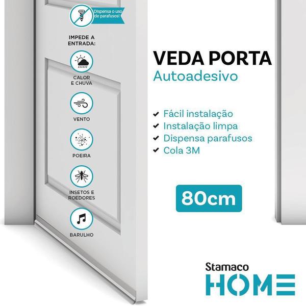 Imagem de Veda Porta Rodo 80Cm Branco - Stamaco Home