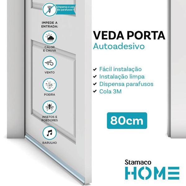 Imagem de Veda Porta Rodo 80Cm Transparente - Stamaco Home