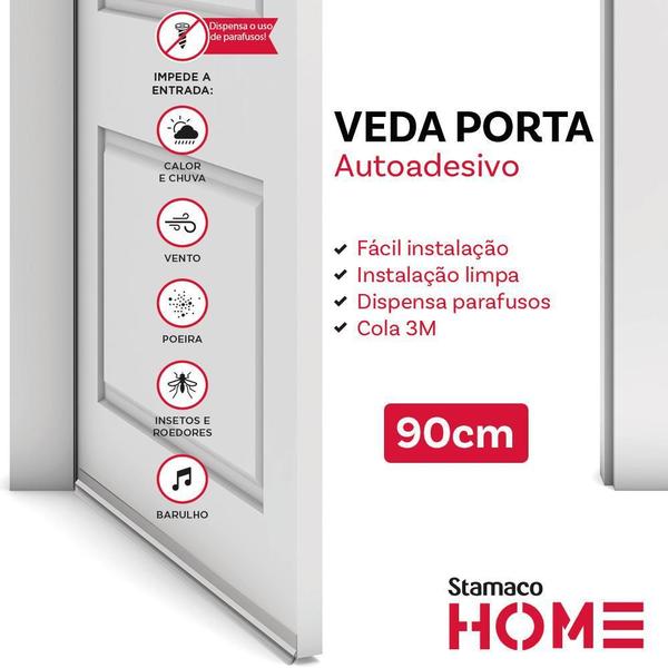 Imagem de Veda Porta Rodo 90Cm Branco - Stamaco Home