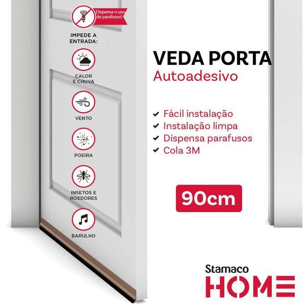 Imagem de Veda Porta Rodo 90Cm Marrom - Stamaco Home