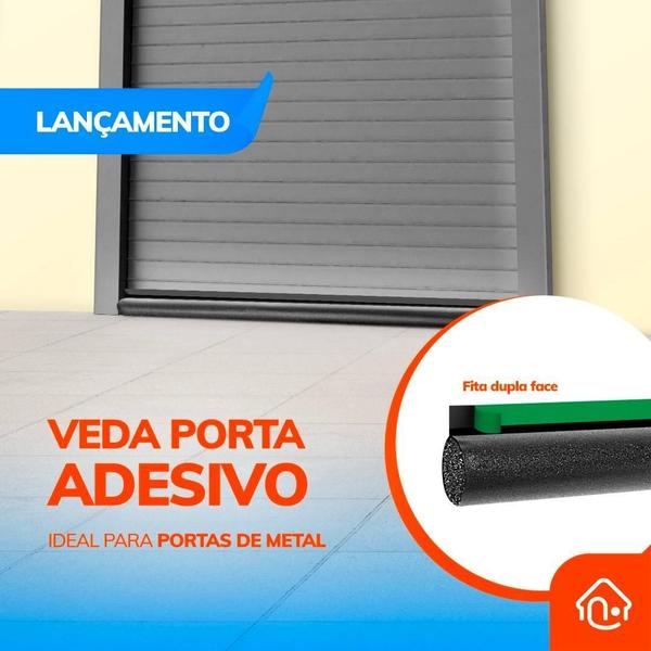 Veda Porta Rolinho Preto 130 Cm Adesivo - Pratcasa Imagem de Veda Porta Rolinho Preto 130 Cm Adesivo