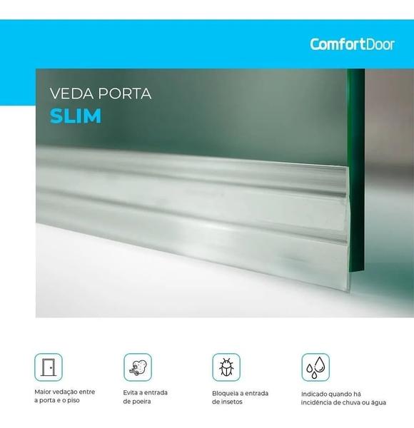 Imagem de Veda Porta Slim Protetor De Frestas Silicone Adesivo 3M Comfort Door Branco 90cm