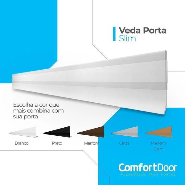 Imagem de Veda Porta Slim Protetor De Frestas Silicone Adesivo 3M Comfort Door Transparente 80cm