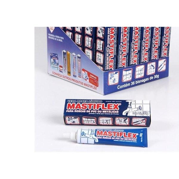 Veda Rosca Liquida Mastiflex 30Gr 51280 - TEK BOND Imagem de Veda Rosca Liquida Mastiflex 30Gr 51280