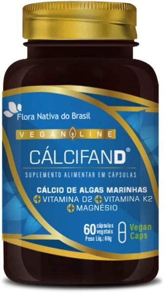 Imagem de Vegan Cálcifan D (Vitamina D2 e K2 + Magnésio) 60Caps Flora Nativa do Brasil